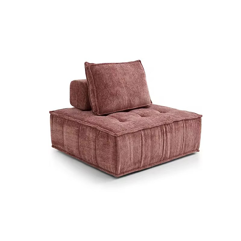 Compression Sofa - Italian minimalism retro fabric compression sofa living room single small apartment three simple color matching decoration