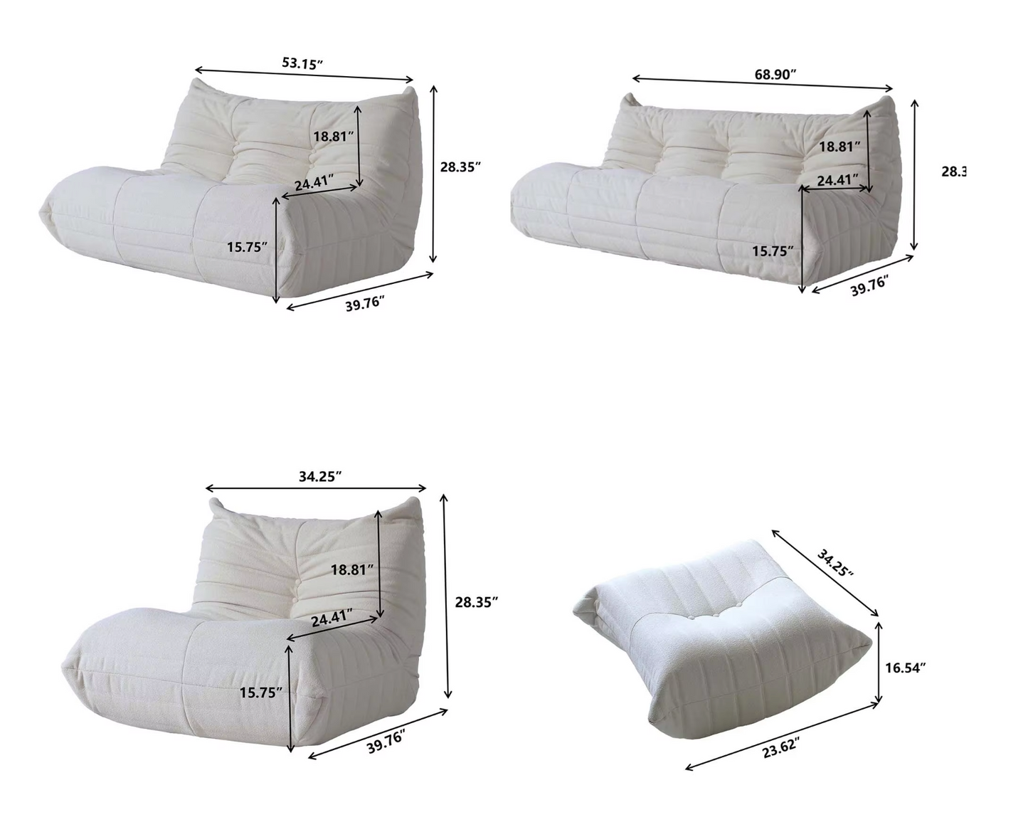 Compression Sofa - Modern Nordic Settee Corner Living Room Floor Lazy Sofa Pink Air Vacuum Compressed Single Sofa Chair in Box