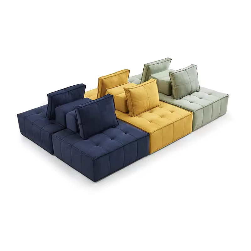 Compression Sofa - Italian minimalism retro fabric compression sofa living room single small apartment three simple color matching decoration