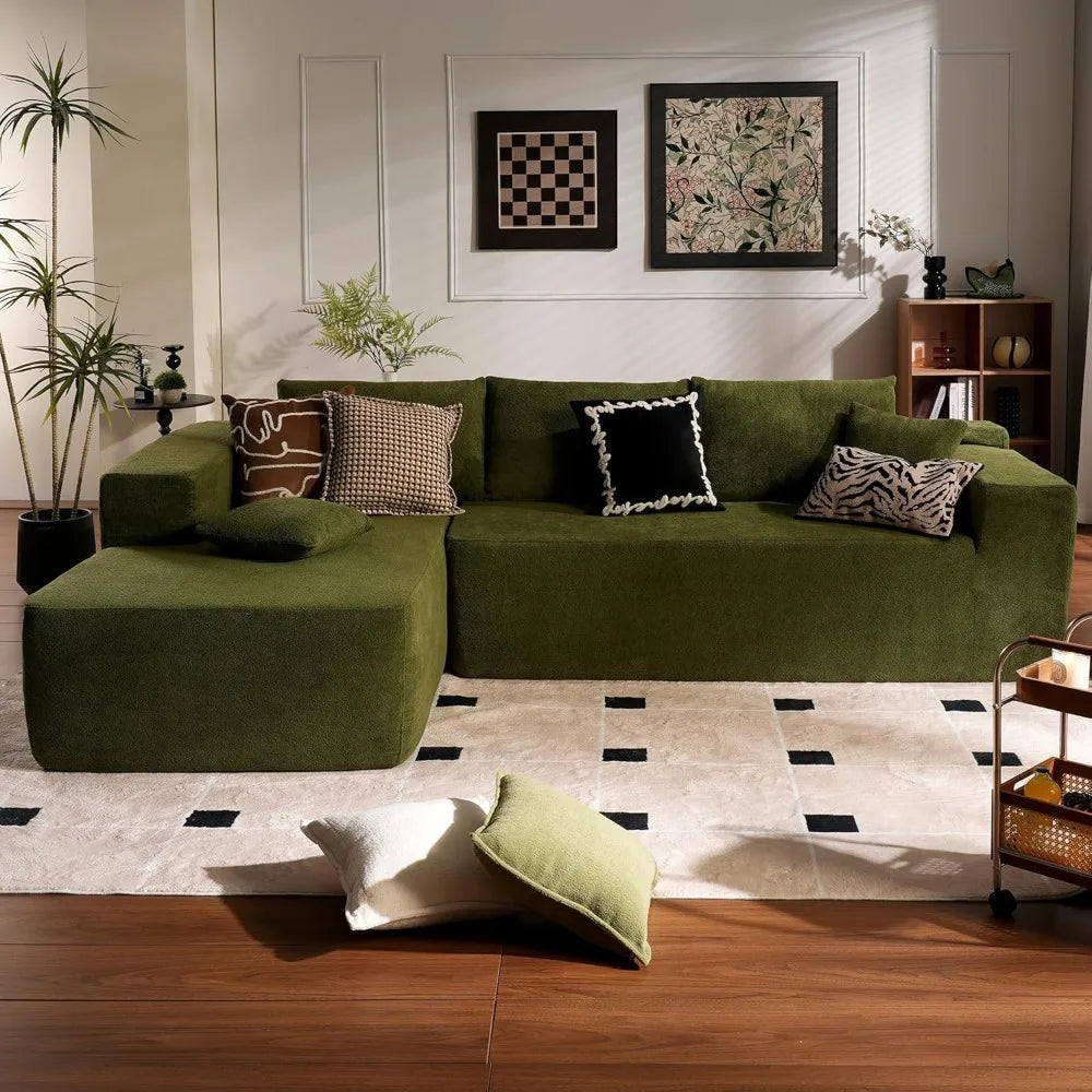 Compression Sofa - Italian minimalism Modular Sectional Sofa Couch Compression Packing Sofa L-Shape Modular Sectional Sofa With Chaise No Assembly Required L-Shaped Sectional Sofa Set with Flexible Configuration living room 3 Seater sofe