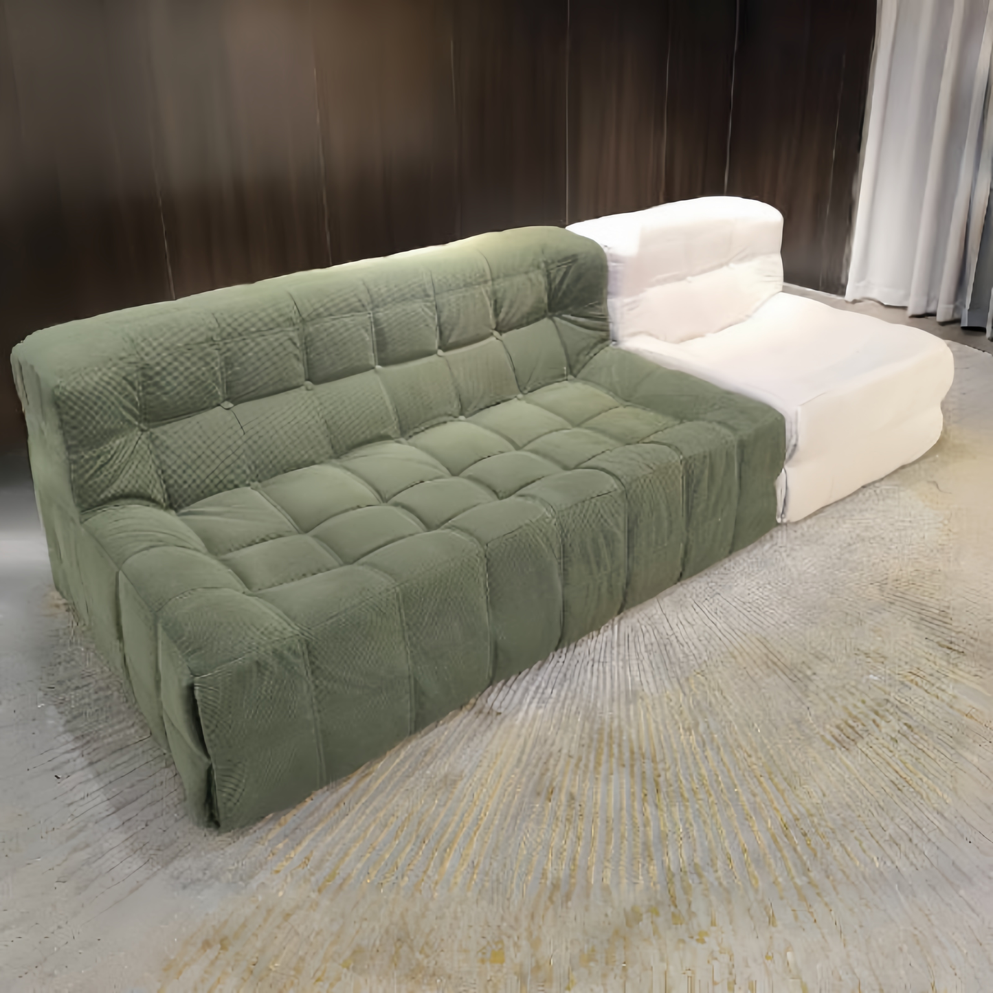 Compression Sofa - Japanese Casual Creative Lazy Vacuum Compression Roll Fabric Sofa for Home and Warehouse Corduroy Living Room Furniture