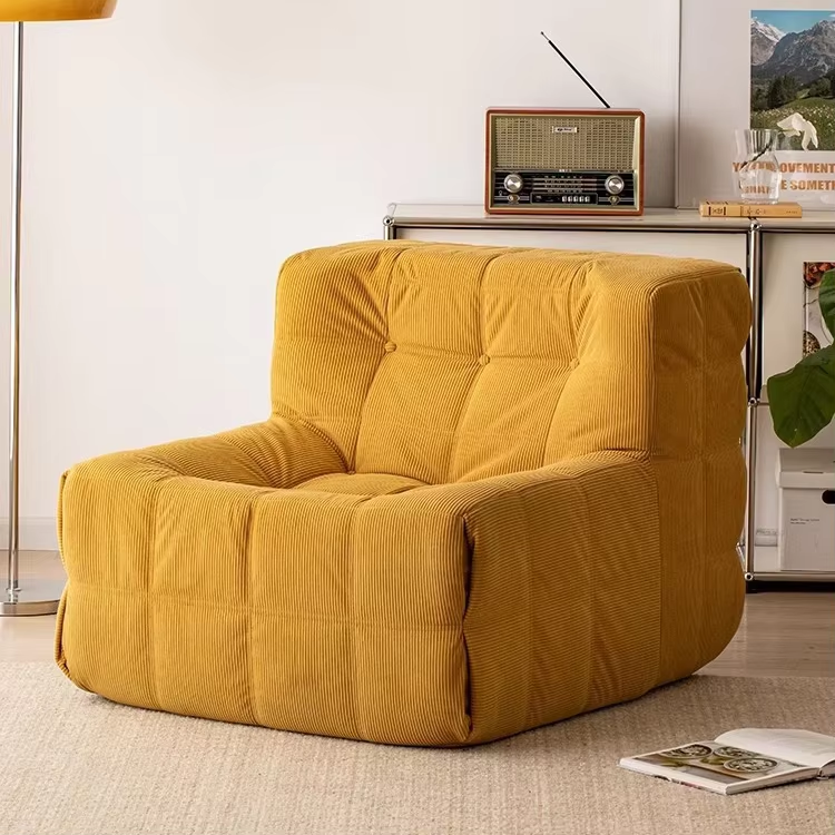 Compression Sofa - Japanese Casual Creative Lazy Vacuum Compression Roll Fabric Sofa for Home and Warehouse Corduroy Living Room Furniture