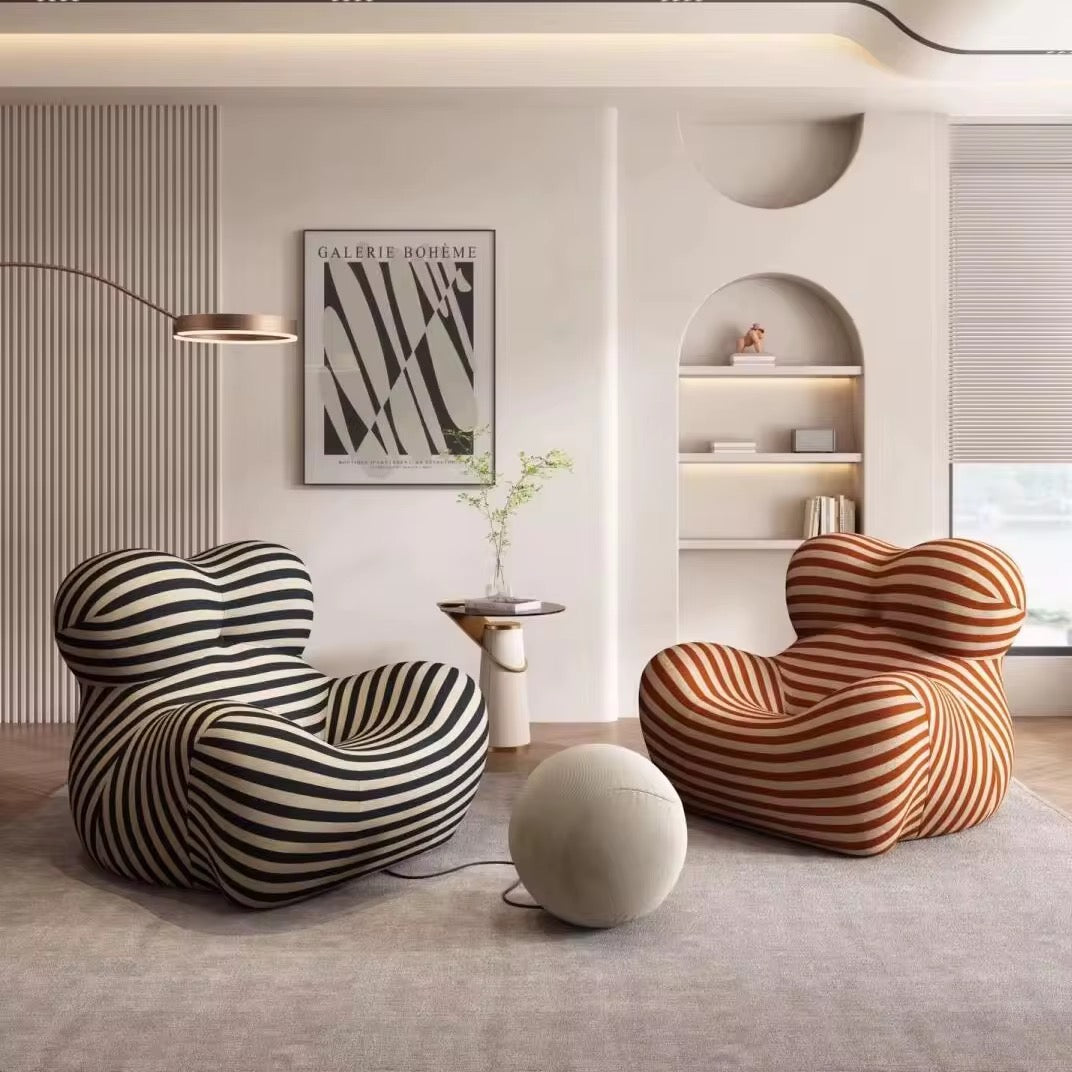 Compression Sofa - Nordic Chaise Lounge Compressed Sponge Lazy Sofa Single Leisure Chair Designer Italian Special-shaped Sofa Living Room Furniture