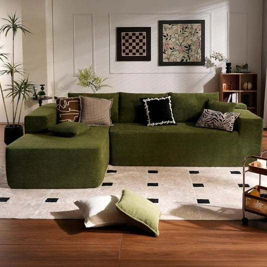 Compression Sofa - Italian minimalism Modular Sectional Sofa Couch Compression Packing Sofa L-Shape Modular Sectional Sofa With Chaise No Assembly Required L-Shaped Sectional Sofa Set with Flexible Configuration living room 3 Seater sofe