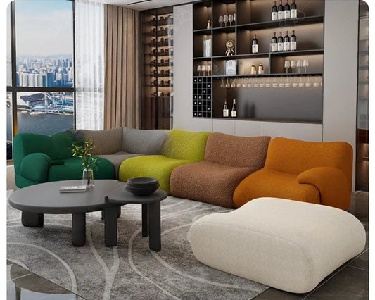 Compression Sofa - Italian minimalism Design European Sofas Large 3 Seater Armrest Recliner Living Room Sofas Compressed Lounges Divano Compresso Home Furniture