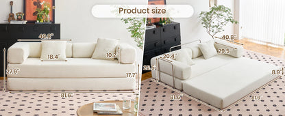 Compression Sofa - Italian minimalism European Retro High-end Corduroy Living Room Compression Sofa Bed Foldable and Customization Compressed Sofa Bedroom Living Room Sectional Couch Modular Sofa Luxury Sofa Set