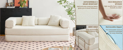 Compression Sofa - Italian minimalism European Retro High-end Corduroy Living Room Compression Sofa Bed Foldable and Customization Compressed Sofa Bedroom Living Room Sectional Couch Modular Sofa Luxury Sofa Set