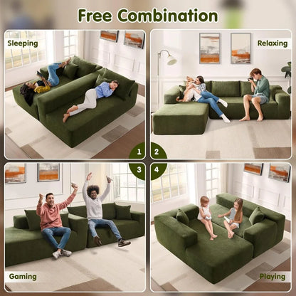 Compression Sofa - Italian minimalism Modular Sectional Sofa Couch Compression Packing Sofa L-Shape Modular Sectional Sofa With Chaise No Assembly Required L-Shaped Sectional Sofa Set with Flexible Configuration living room 3 Seater sofe